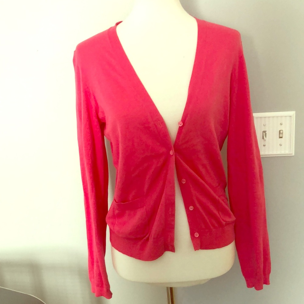 Pink Button Cardigan Sweater Top